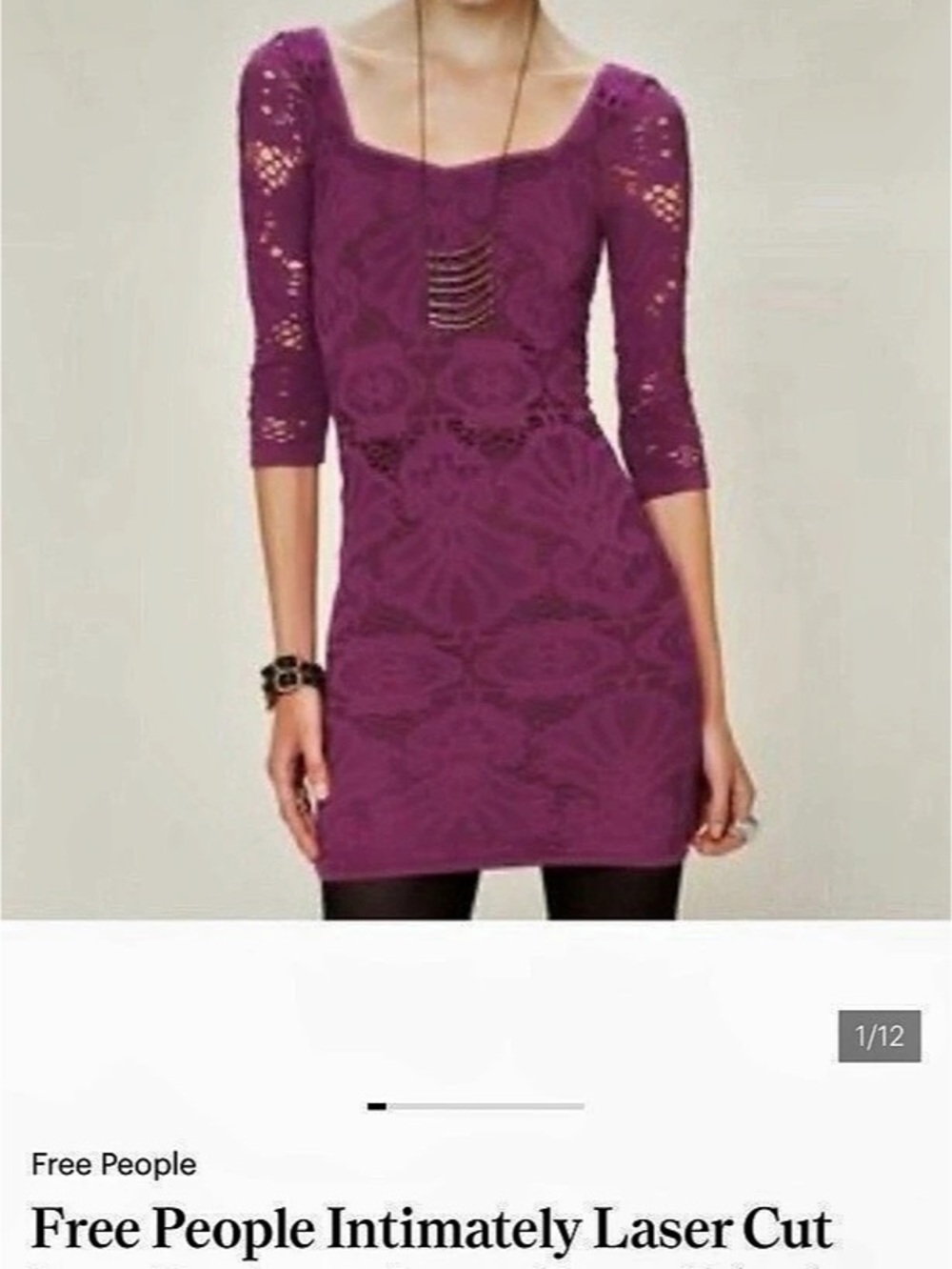 Free People Intimately Laser Cut Lace Bodycon Dress Berry Blush
Magenta